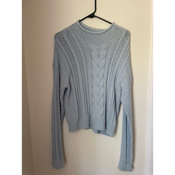 J. Crew Sweaters - J.Crew Cable Knit Sweater Blue Crewneck Women’s M Lightweight